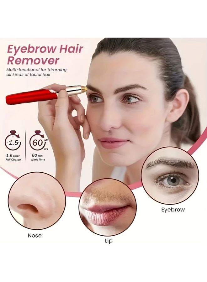 Black Eyebrow Hair Remover Razor USB Rechargeable Trimmer For Women And Men - Image 1